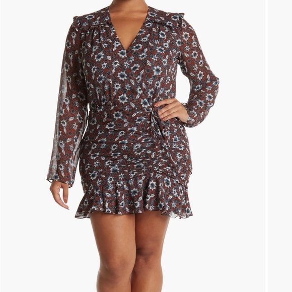 Veronica Beard Dresses & Skirts - Veronica Beard Burgundy Floral Long Sleeve Dress